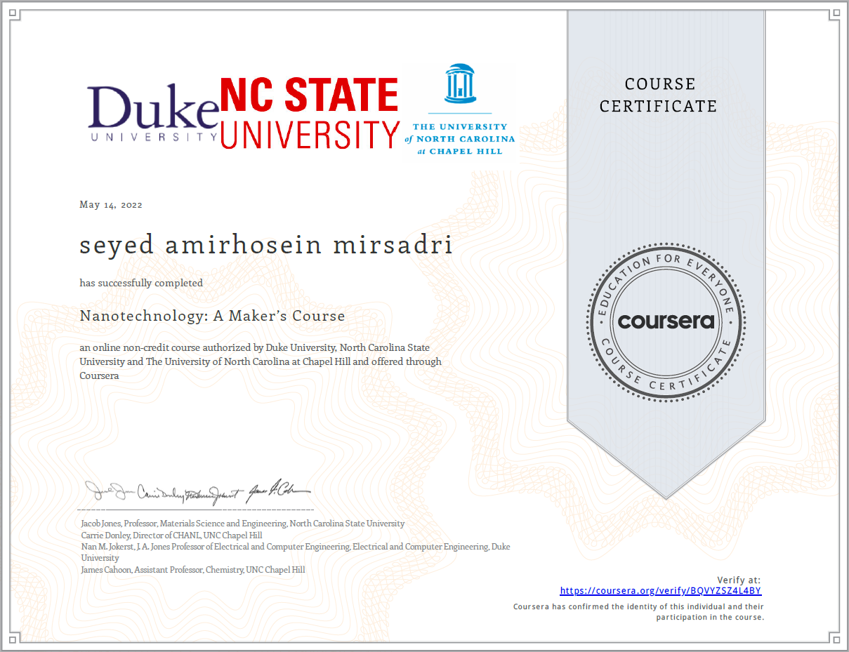 Second slide/nanotechnology certificate